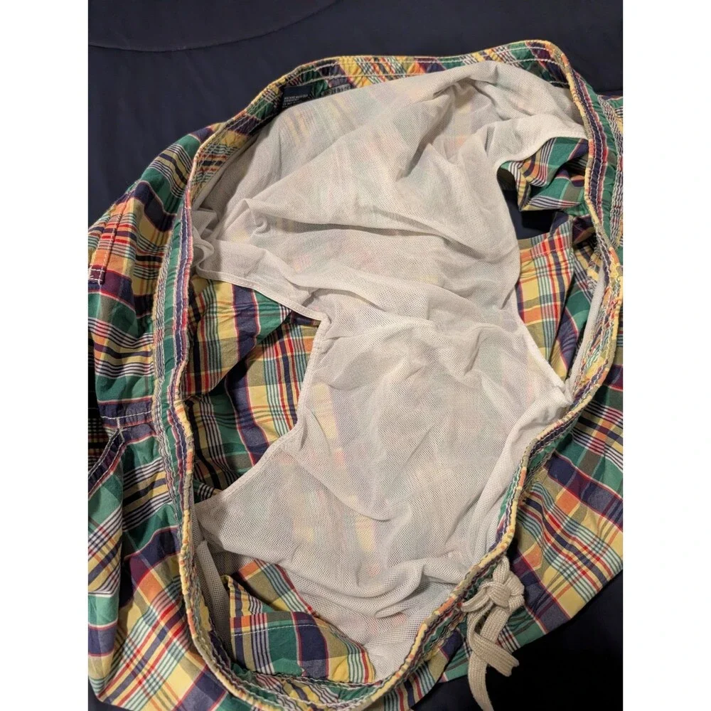 Polo Ralph Lauren Swim Shorts (Bathing Suit)! 3XB Yellow Plaid Slimmer Fit